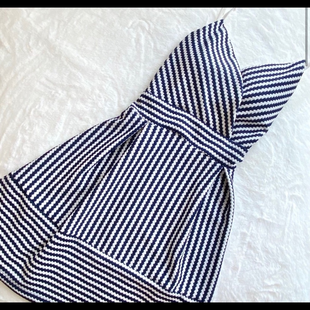 Charlotte Russe Blue & White Dress in Size Large